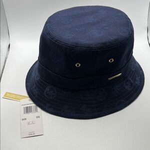 Michael Kors Navy Midnight Blue Embossed Bucket Hat NEW WITH TAGS - BEACH WEAR